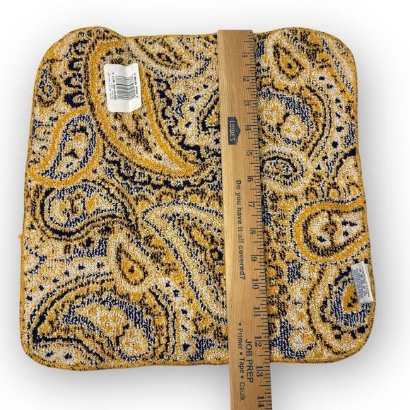 Vintage Fieldcrest Royal Velvet Bath Towel & Washcloth Set Paisley Holiday Gold - Picture 12 of 14